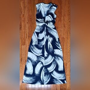 Eliza J Maxi Dress Sz 8 Womens Sleeveless Twist Front Classy V Neck Brushstroke